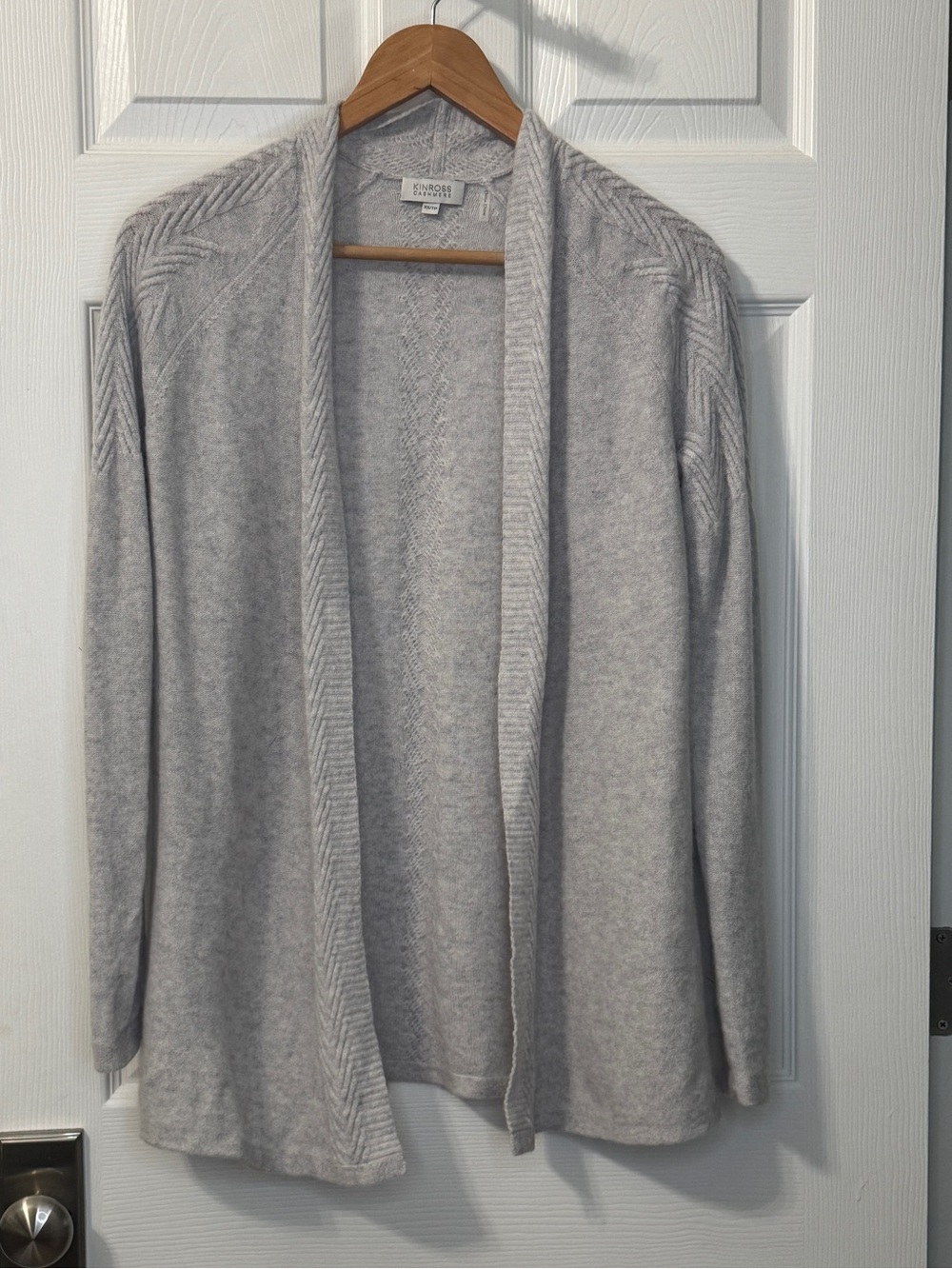 Kinross Cashmere gray open cardigan